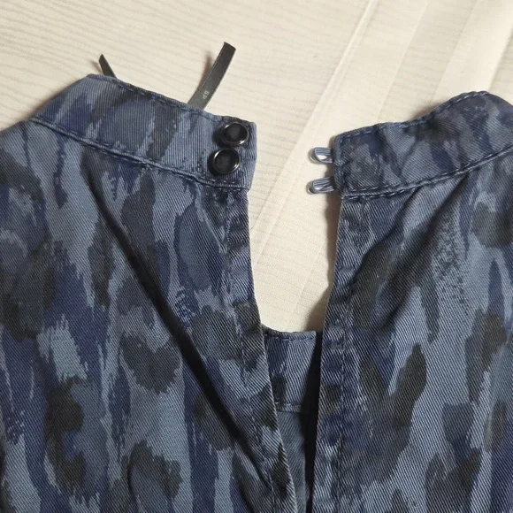 Anthropologie Blue and Gray Midi Dress,sz S. - Picture 7 of 8